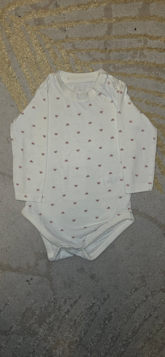 George Loveheart Longsleeve Vest 3-6 Months