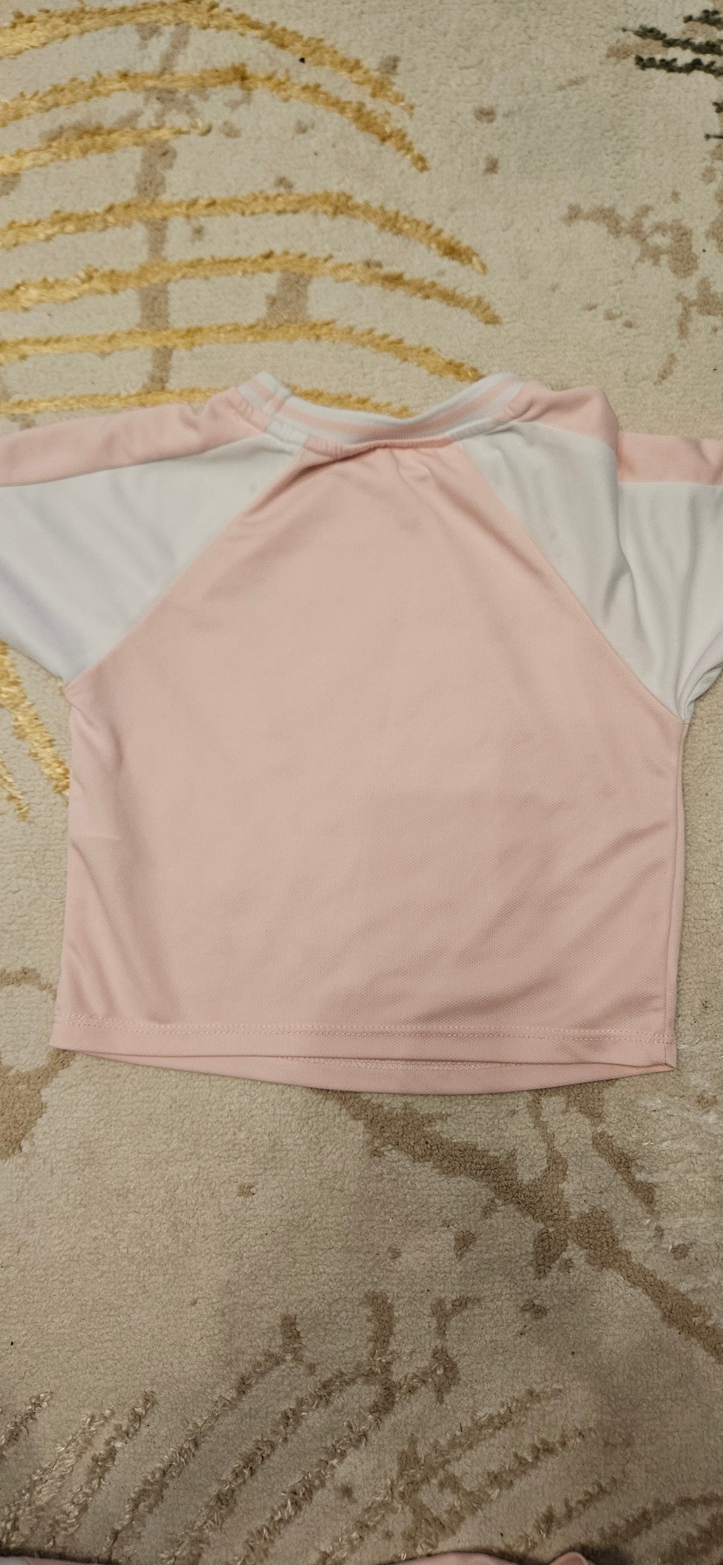 White and Pink Shortsleeve Football Kit 2-3 Years