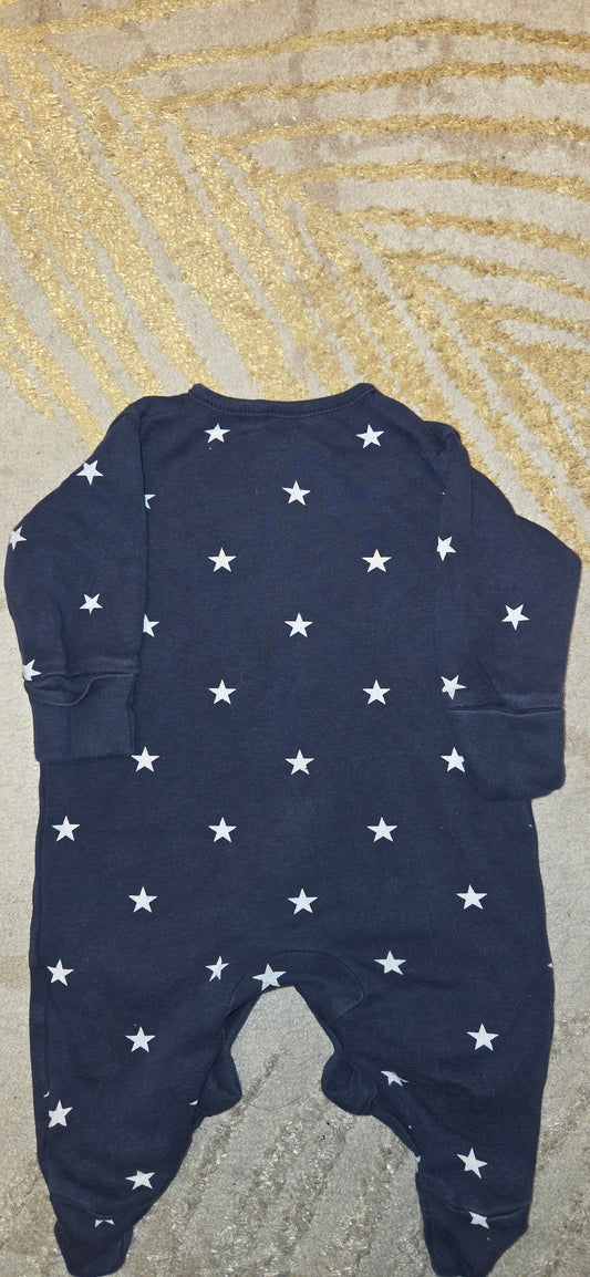 Next Navy Star Sleepsuit Newborn