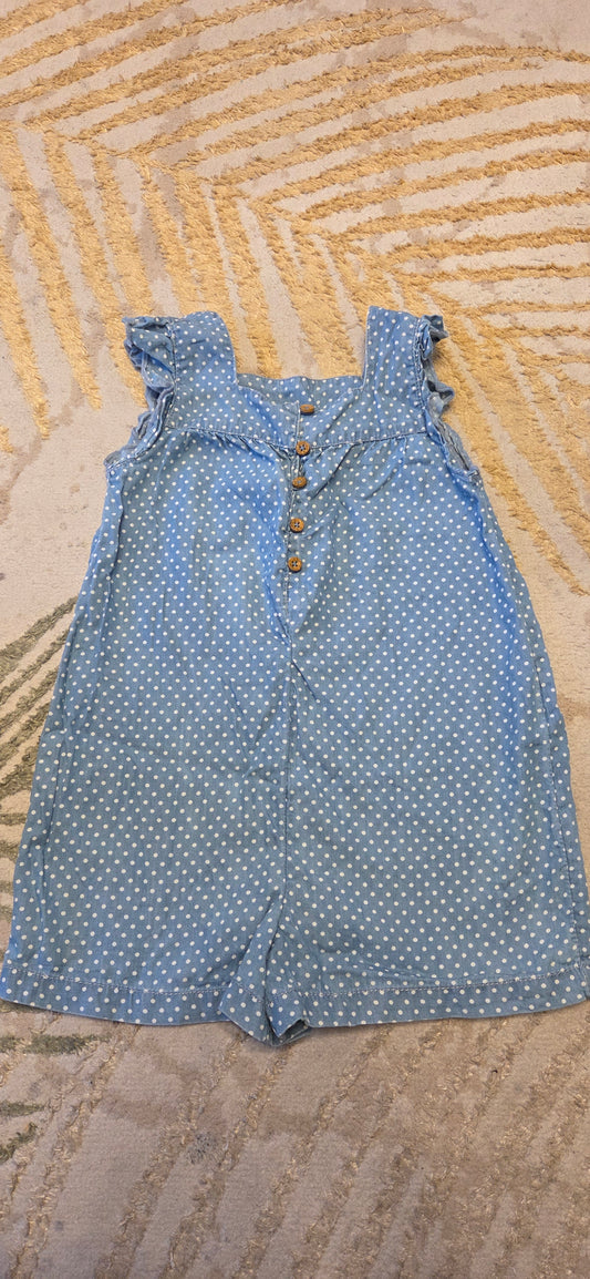 George Blue and White Pokadot Jumpsuit 3-4 Years