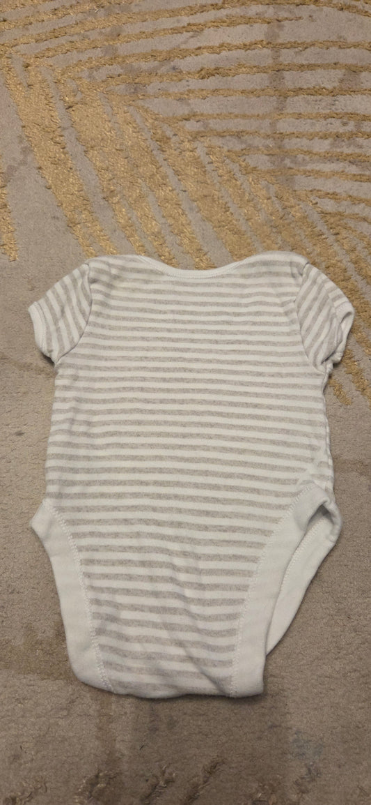 Primark Grey and White Stripped Vest Newborn