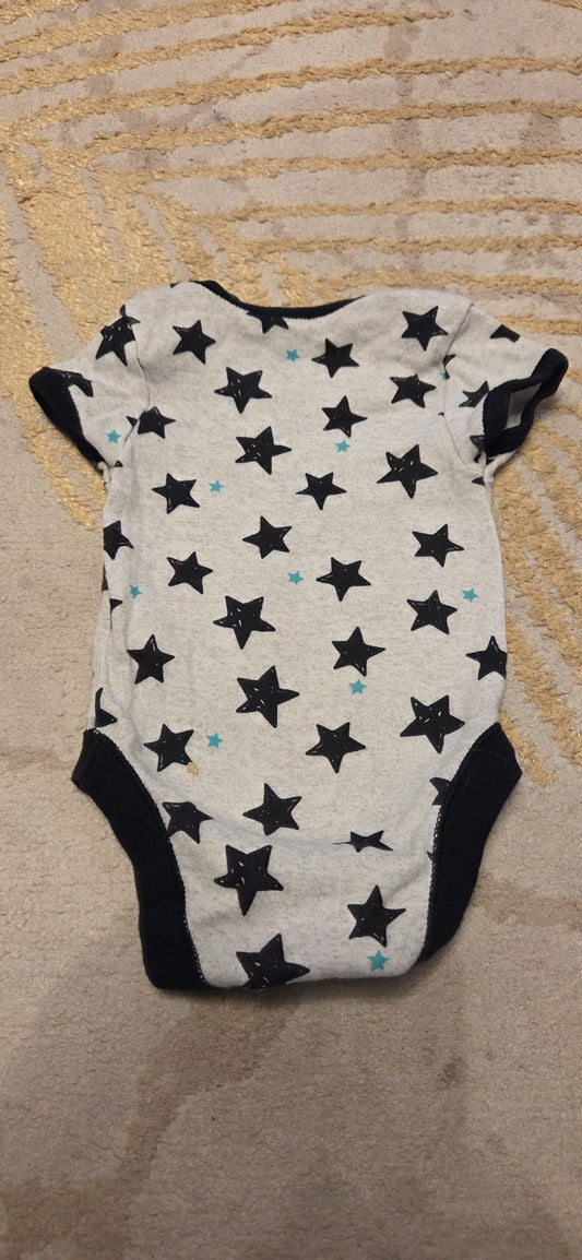 Primark Black and Grey Star Vest Newborn