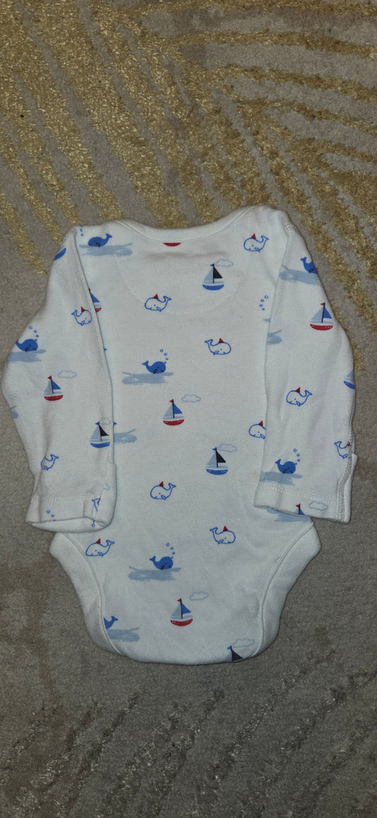 M&S Boat and Whale Longsleeve Vest Newborn