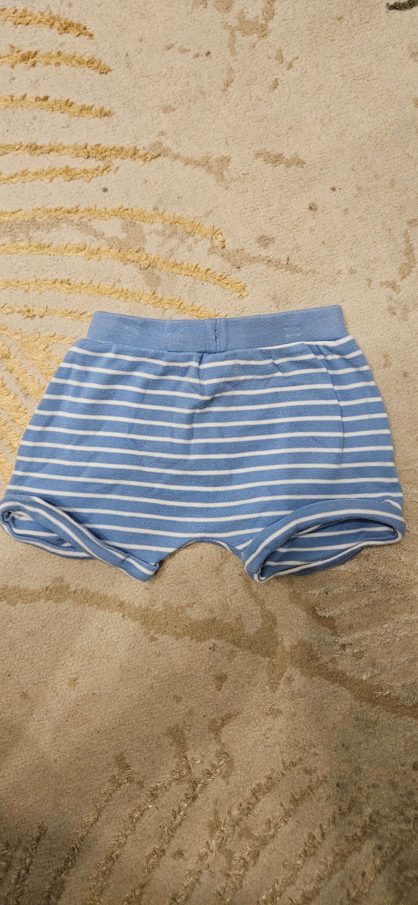 Blue & White Striped Shorts 3-6 Months