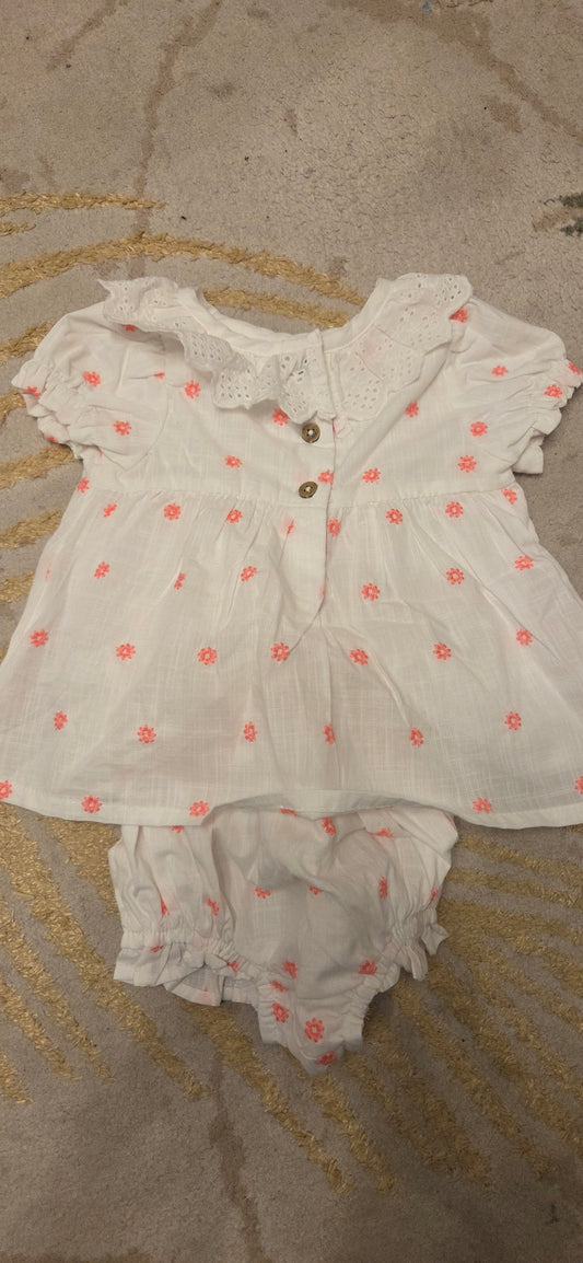 George Pink Flower Dress and Shorts 3-6 Months