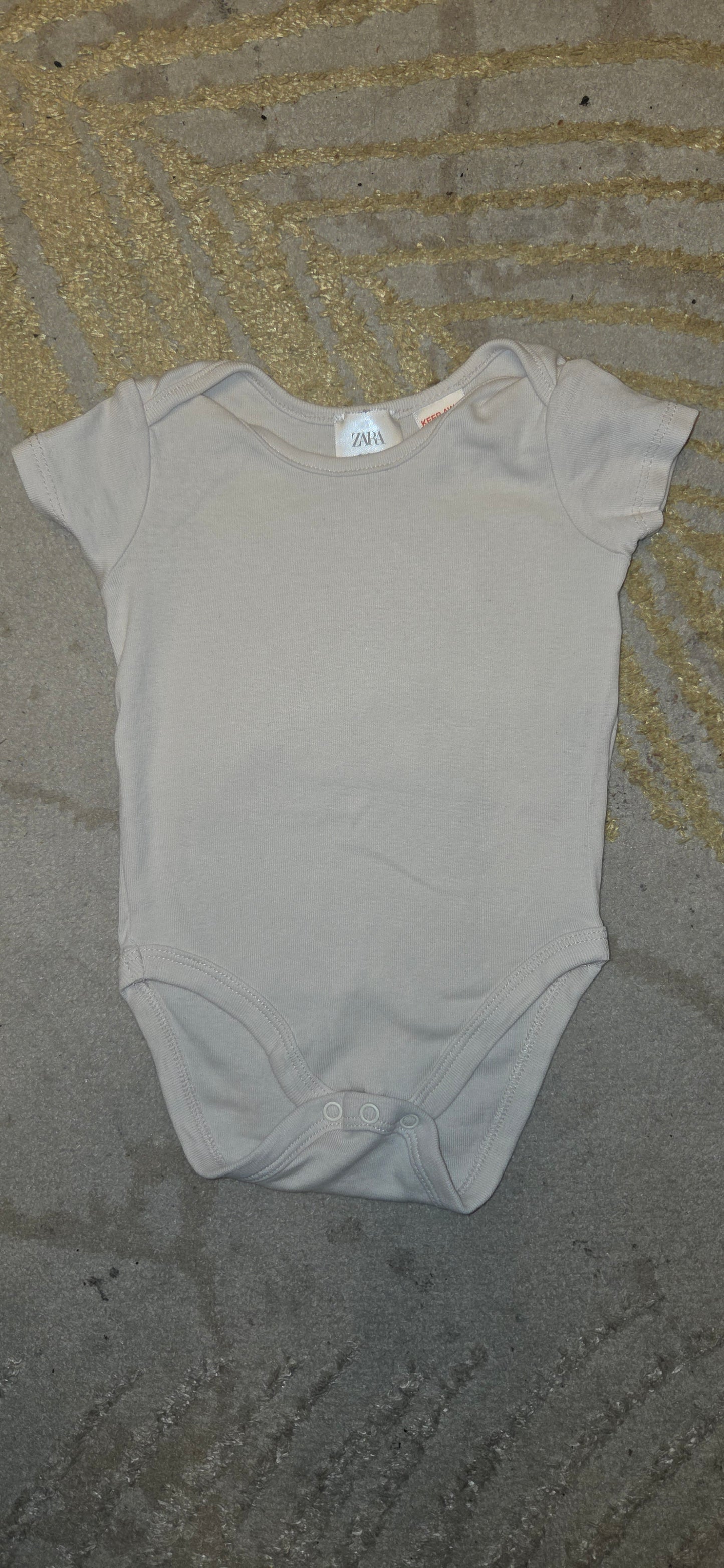 Zara Plain Cream Short Sleeve Vest 3-6 Months