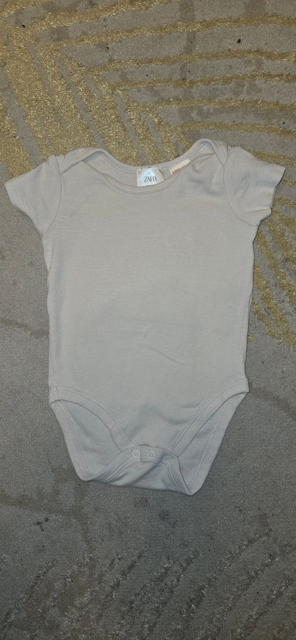 Zara Plain Cream Short Sleeve Vest 3-6 Months