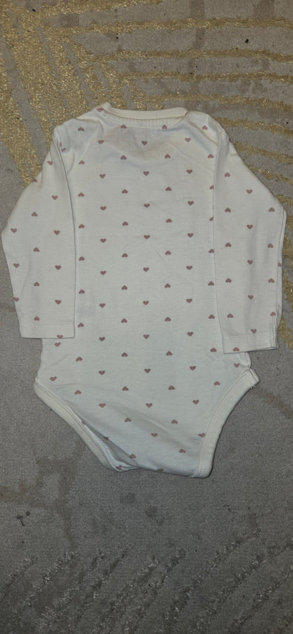 George Loveheart Longsleeve Vest 3-6 Months