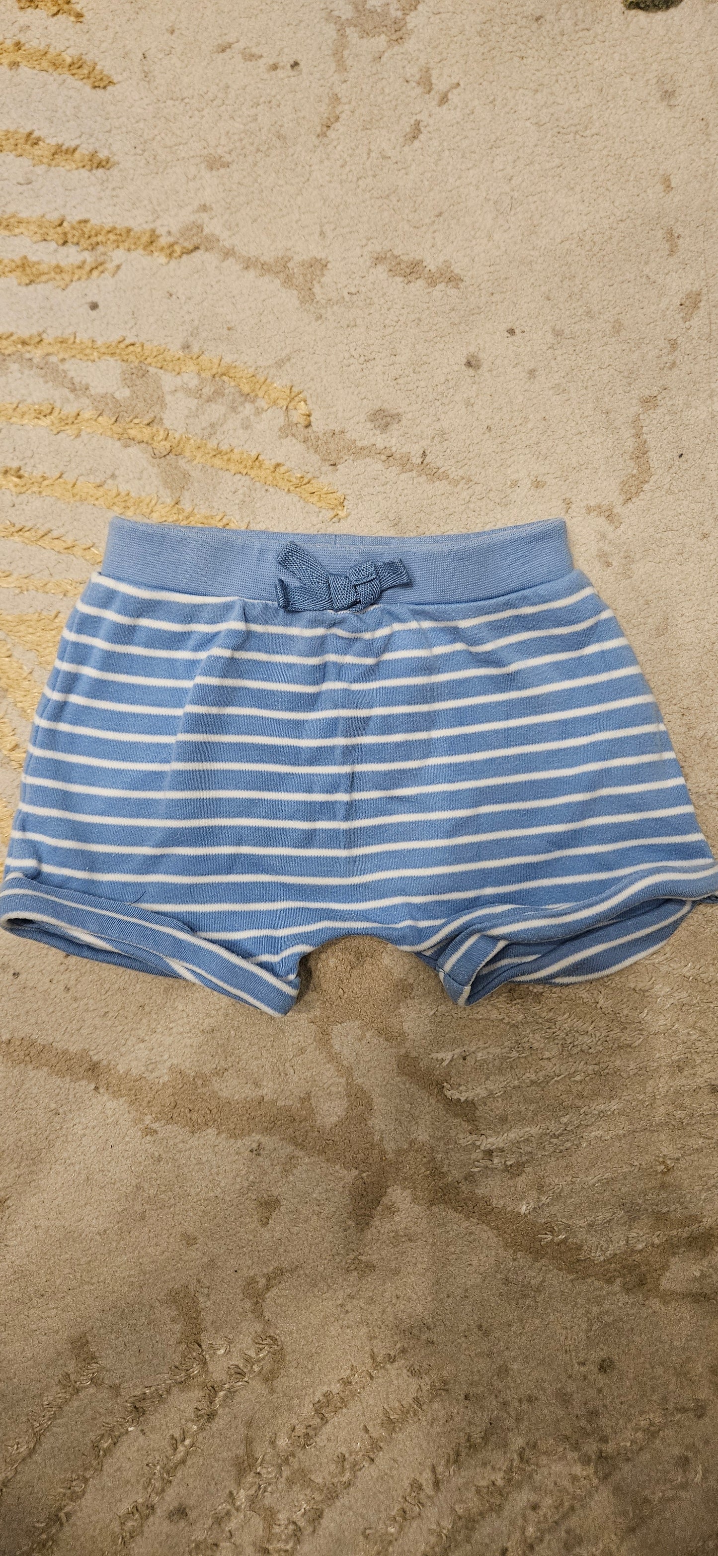 Blue & White Striped Shorts 3-6 Months