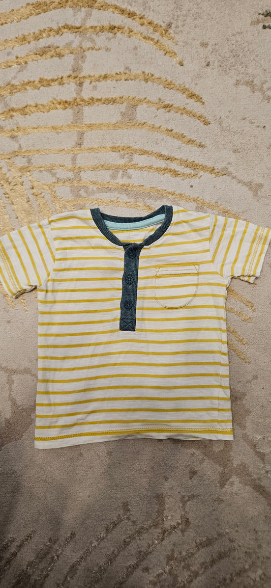 Yellow & White Shortsleeve T-Shirt 6-9 Months