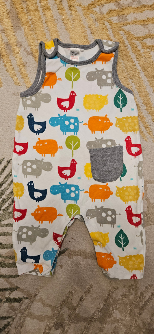 Next Farm Animal Dungarees 3-6 Months