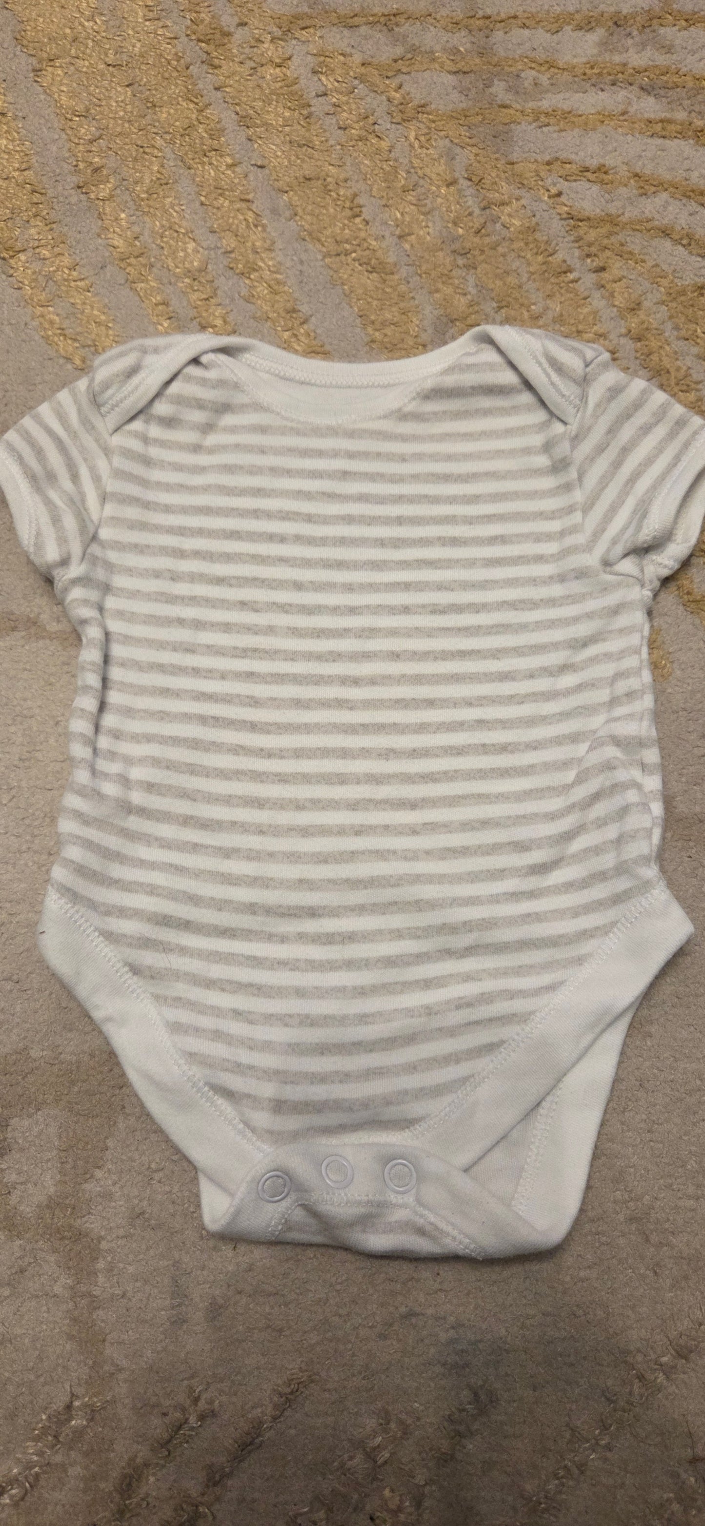 Primark Grey and White Stripped Vest Newborn