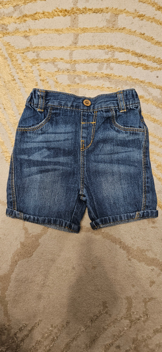 Blue Jean Shorts 6-9 Months