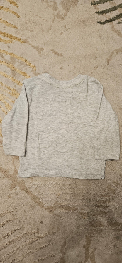 Primark Grey Dump Truck Longsleeve T-Shirt 3-6 Months