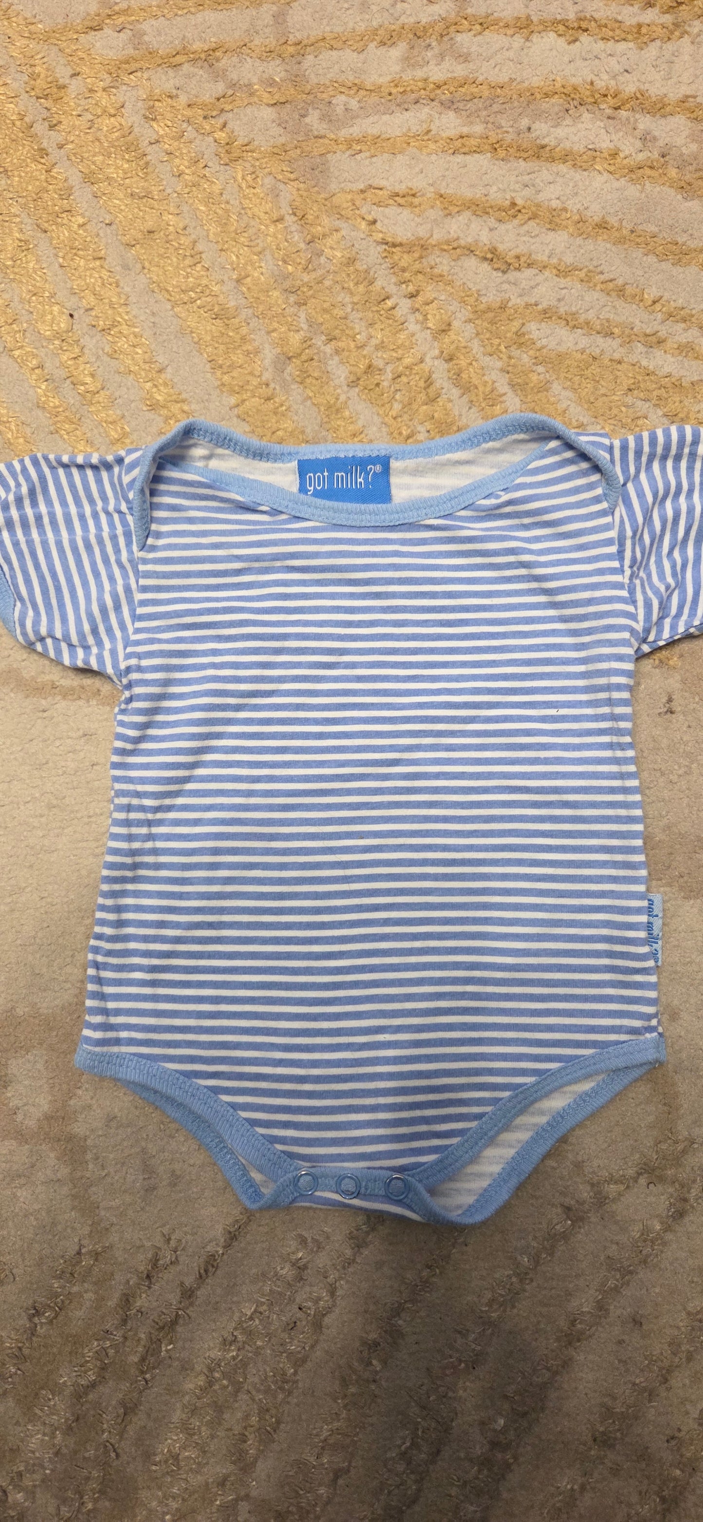 White and Blue Striped Vest 0-3 Months