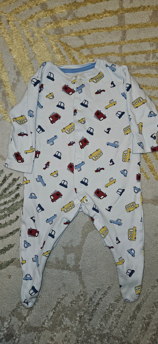Primark Car Longsleeve Sleepsuit 3-6 Months