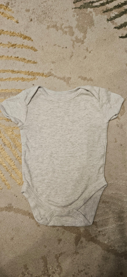 George Plain Grey Shortsleeve Vest 3-6 Months