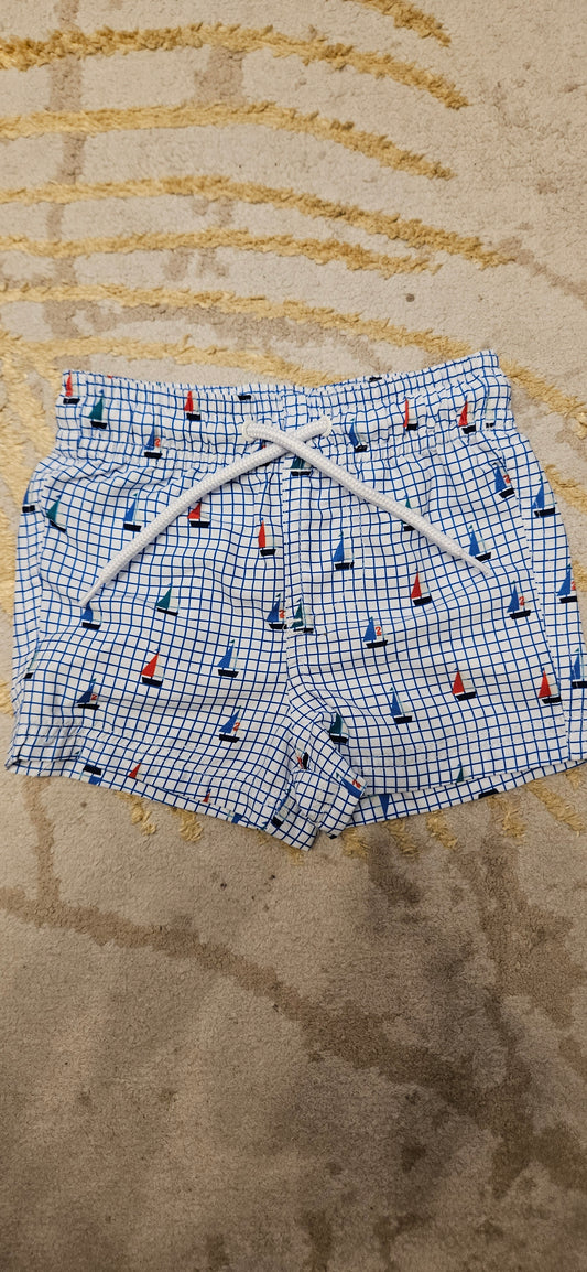 Next Blue & White Boat Shorts 3-6 Months