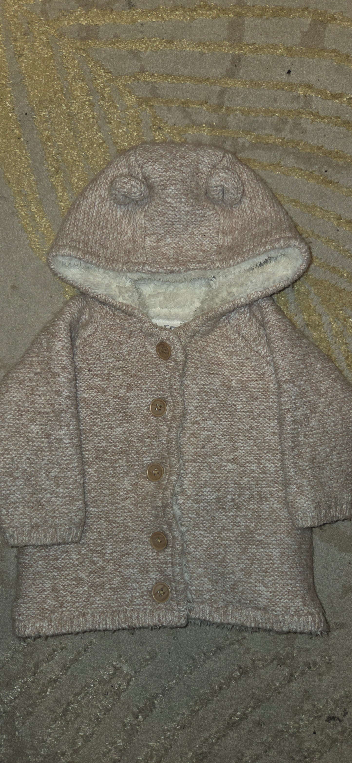 Fred&Flo Cream Fleece Lined Cardigan 0-3 Months