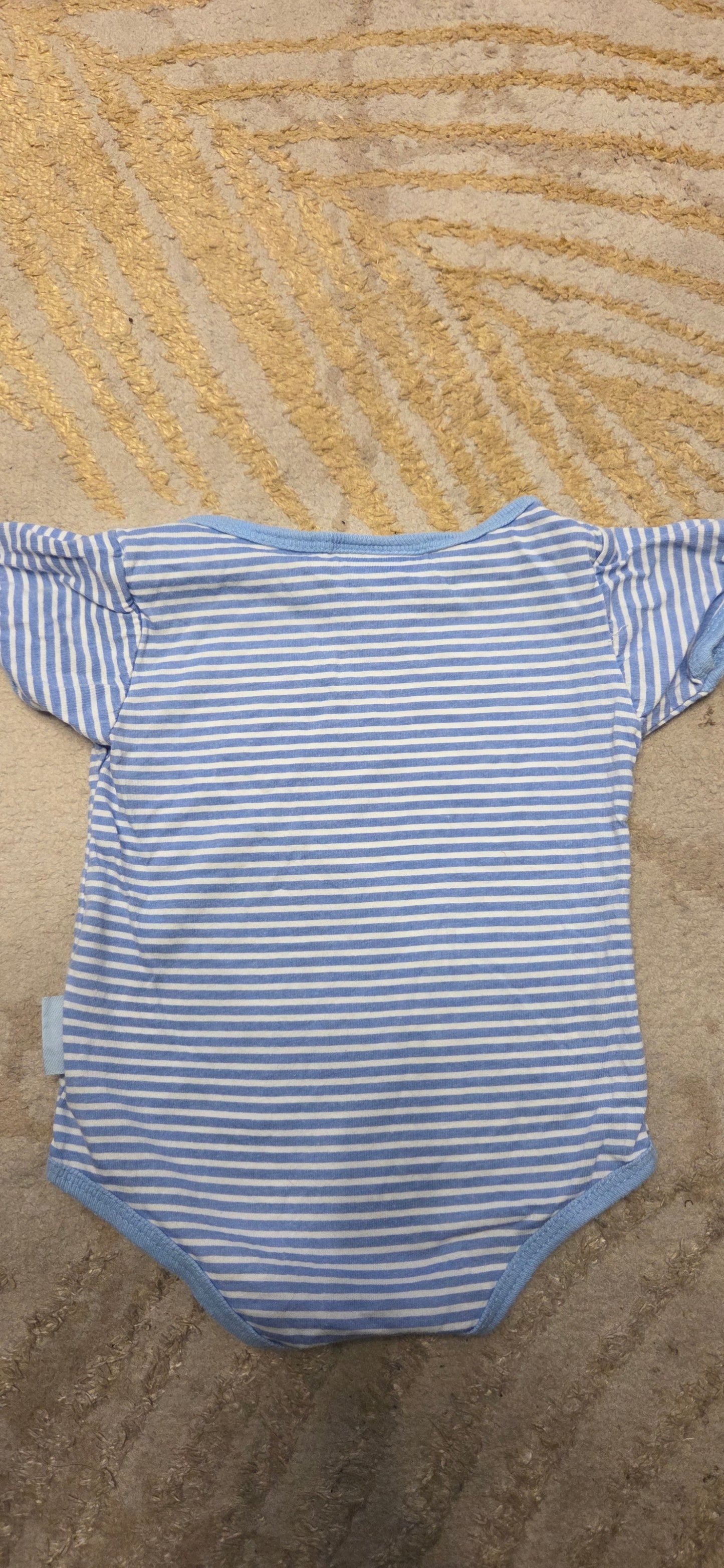 White and Blue Striped Vest 0-3 Months