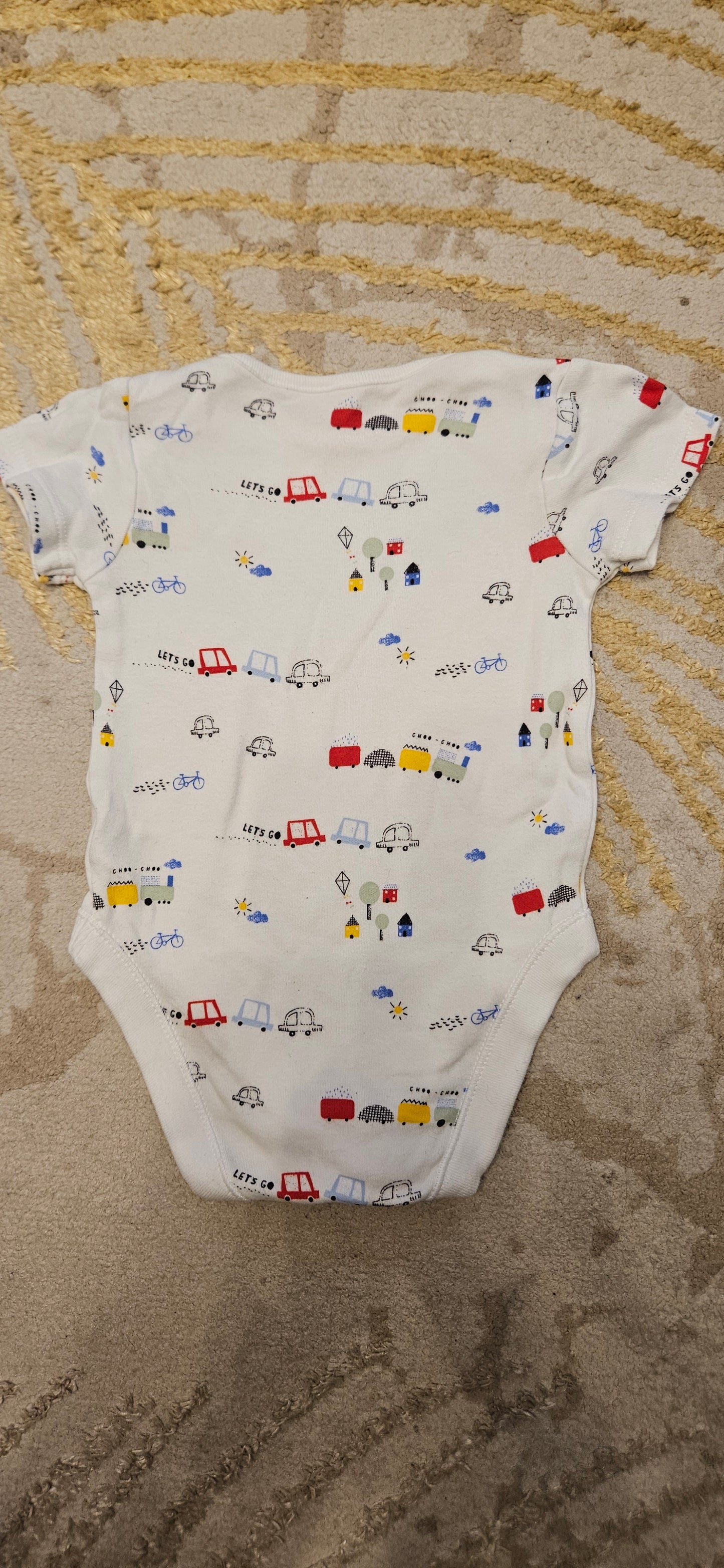 F&F White Transport Shortsleeve Vest 3-6 Months