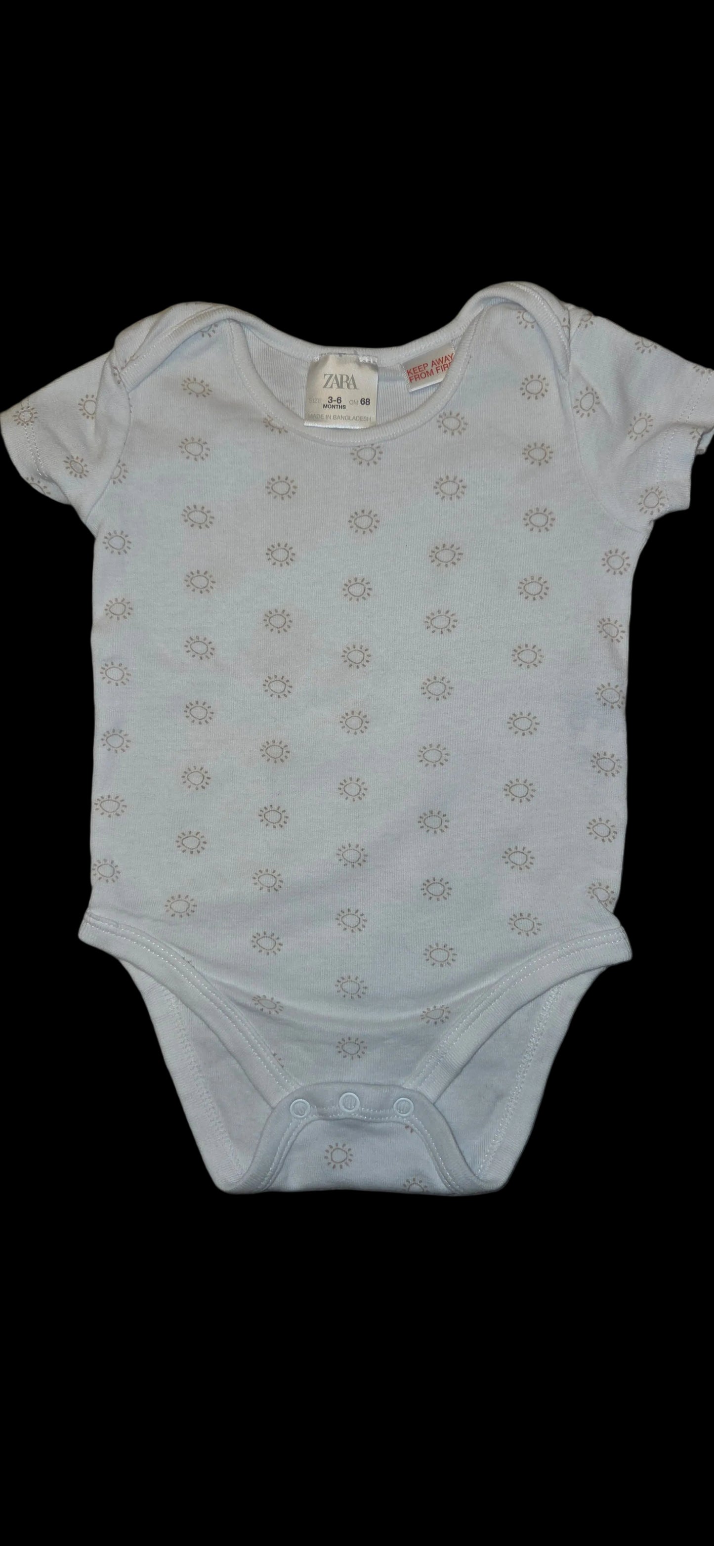 Zara Sun White Vest Shortsleeve 3-6 Months