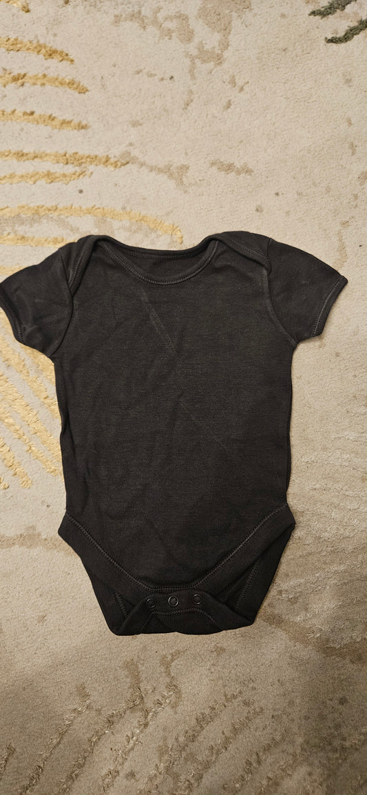 George Plain Black Shortsleeve Vest 3-6 Months