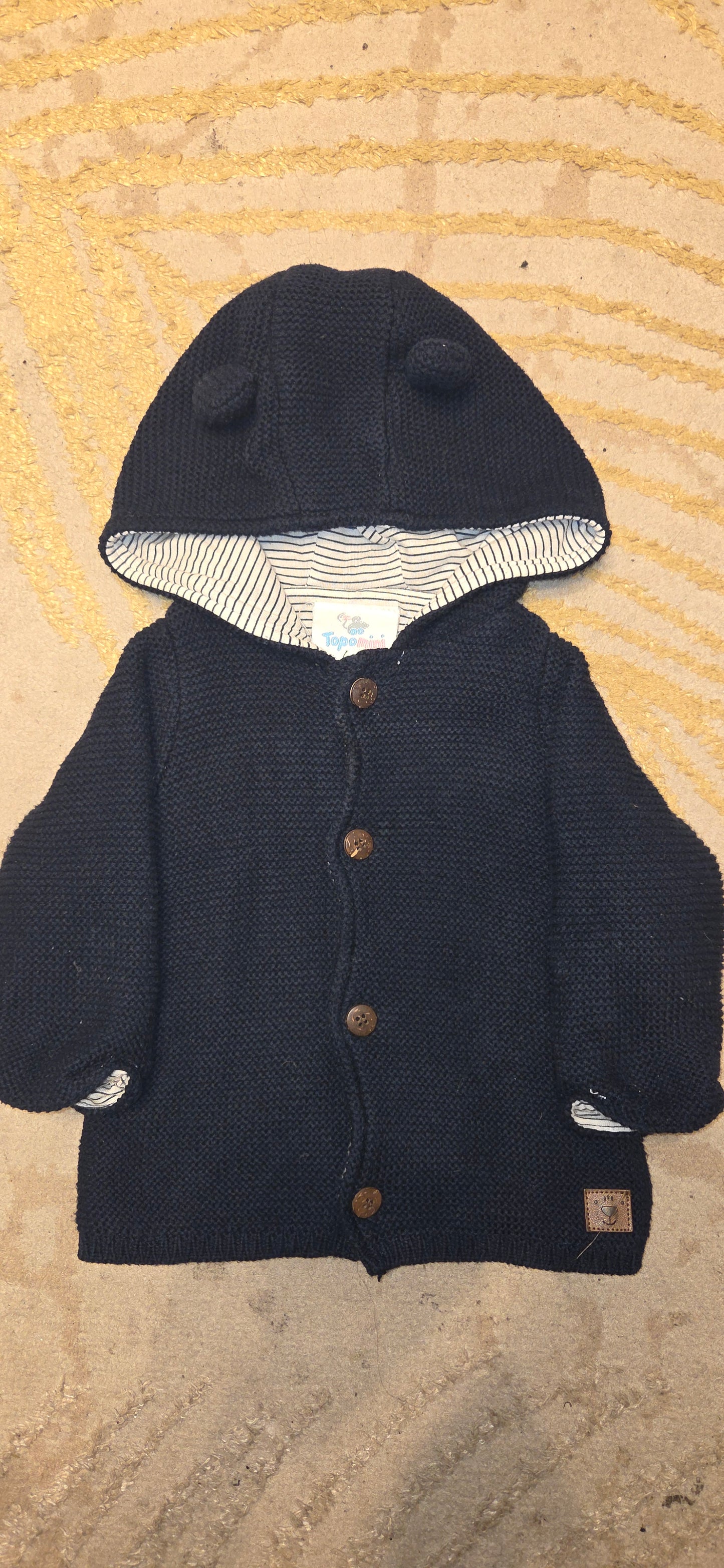 Topomini Navy Cardigan 3-6 Months