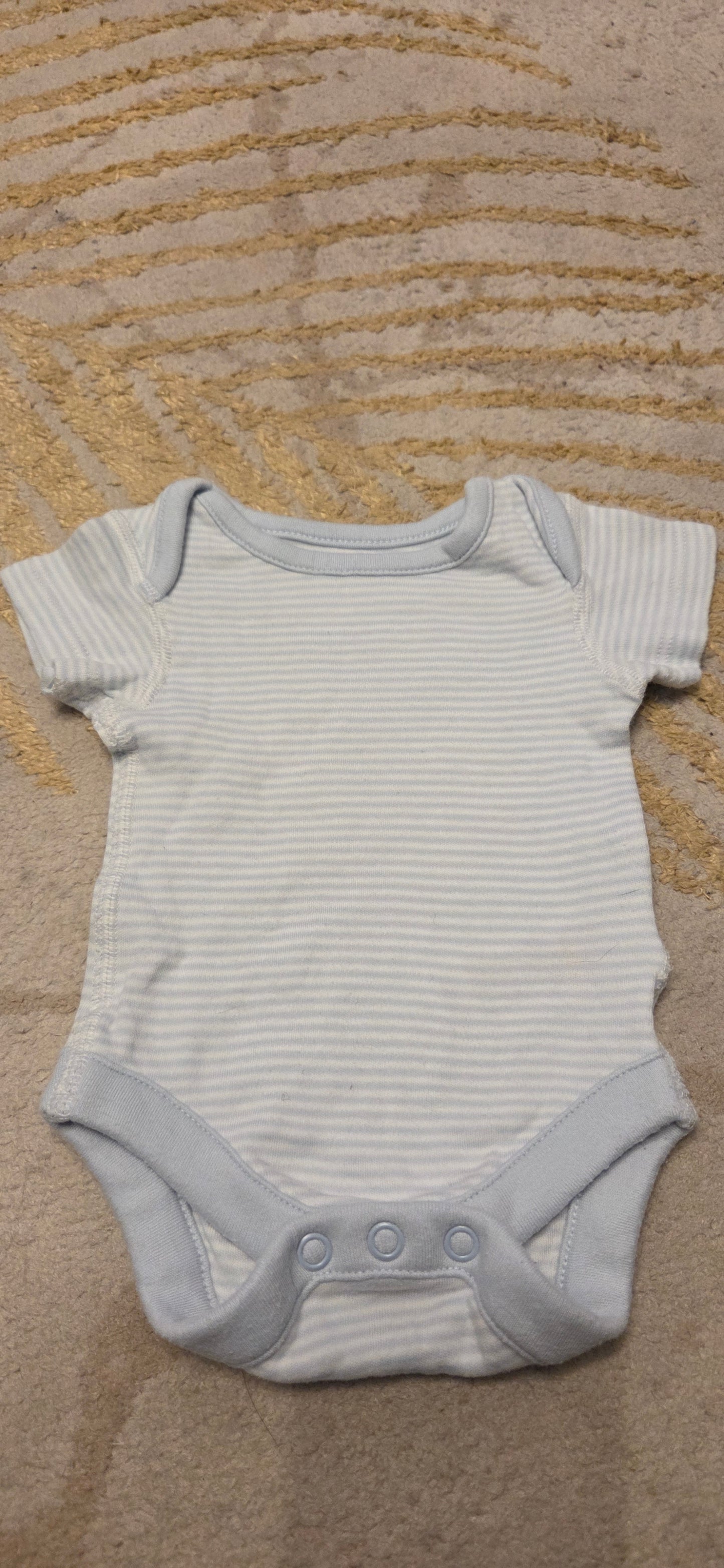 M&S Blue and White Striped Vest Newborn