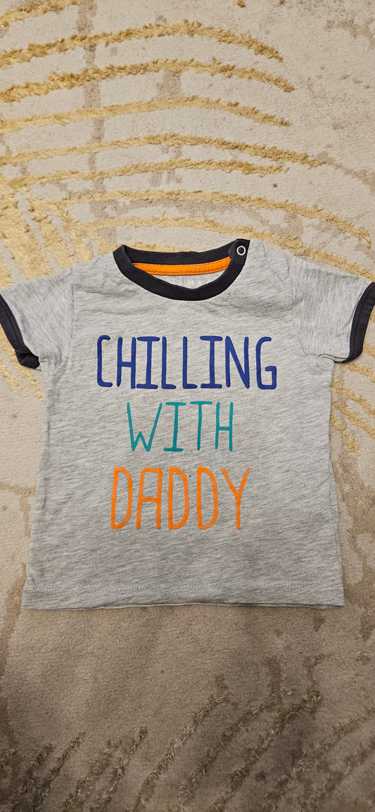 Nutmeg Grey Chilling With Daddy Shortsleeve T-Shirt 6-9 Months