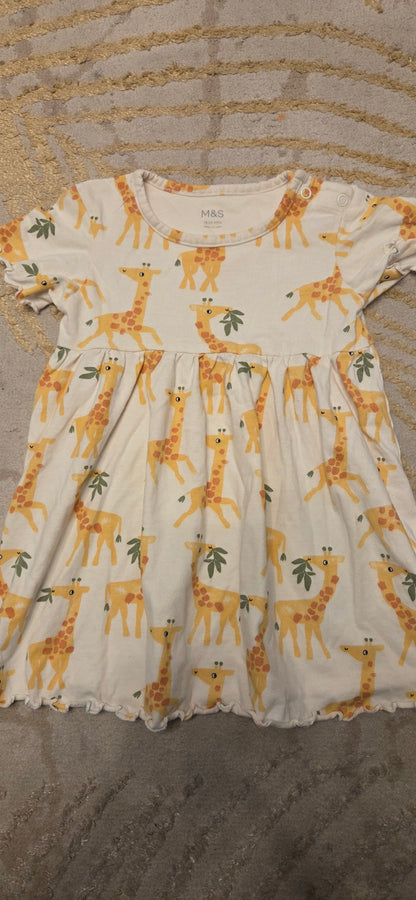 M&S Giraffe Dress 18-24 Months