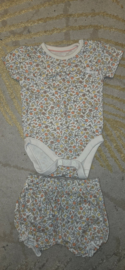 Mothercare Fruit Shortsleeve Vest and Shorts 3-6 Months