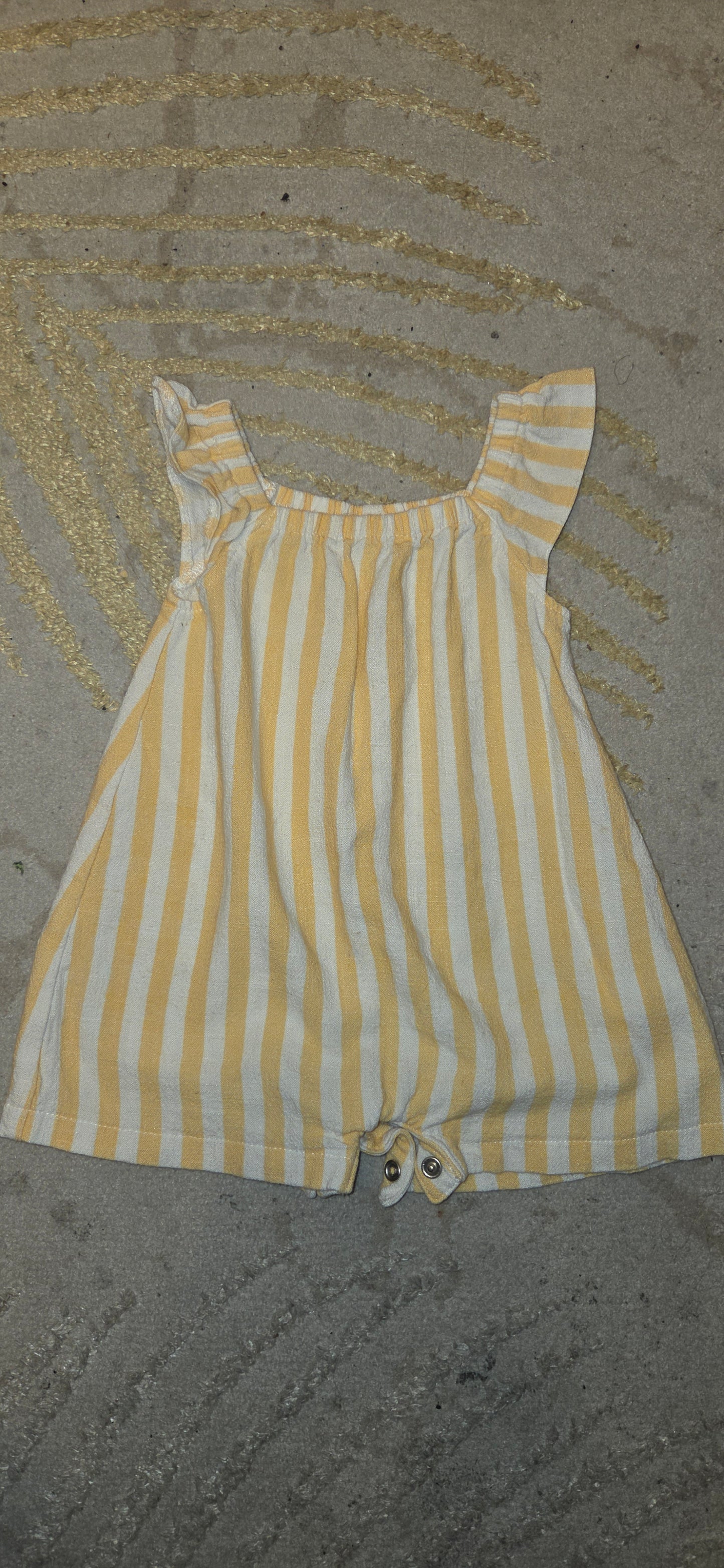 Tu Yellow and White Striped Jumpsuit 3-6 Months